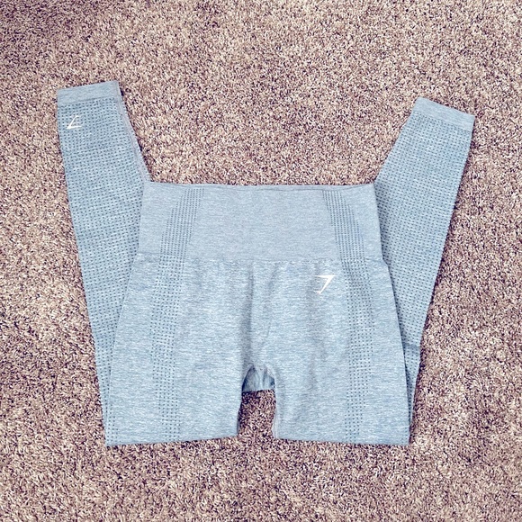 Gymshark Pants - GYMSHARK vital seamless leggings light blue size small